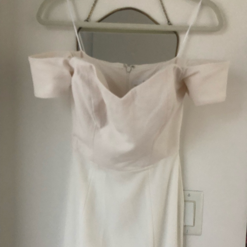 White strapless gown